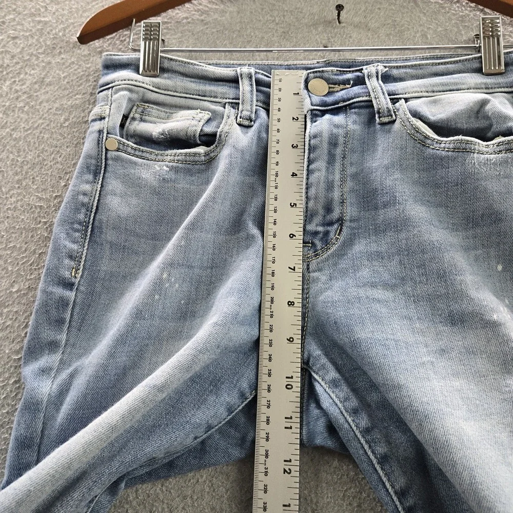Judy Blue Women Jeans 5/27 Light Denim Skinny Distressed JB82373LT 26